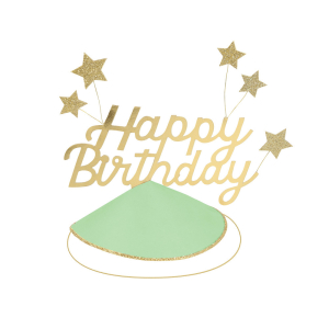 Happy Birthday & Stars Party Hats (glitter)|Meri Meri