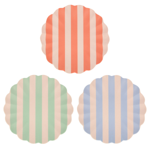 Stripy Reusable Bamboo Large Plates|Meri Meri