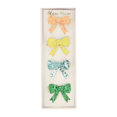 Glitter Bow Hair Clips|Meri Meri