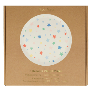 Star Pattern Recycled Plastic Large Plates|Meri Meri