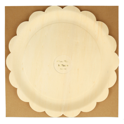 Large Wooden Scalloped Plates|Meri Meri
