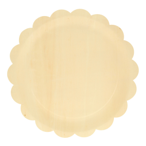 Large Wooden Scalloped Plates|Meri Meri