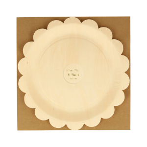 Small Wooden Scalloped Plates|Meri Meri