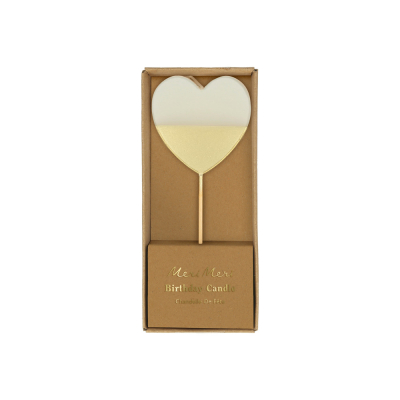 Gold Dipped Heart Candle|Meri Meri