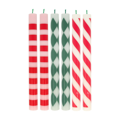 Festive Stripe Table Candles|Meri Meri