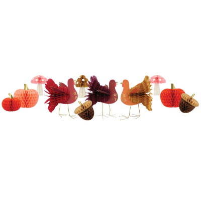 Mixed Thanksgiving Honeycomb Decorations|Meri Meri