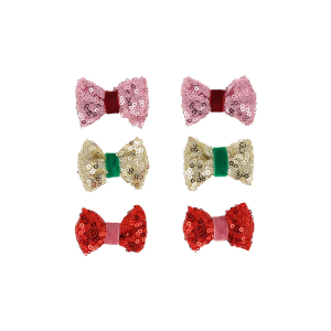 Sequin & Velvet Mini Bow Hairclips|Meri Meri