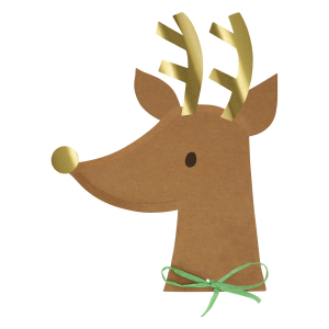 Reindeer With Raffia Bow Plates|Meri Meri