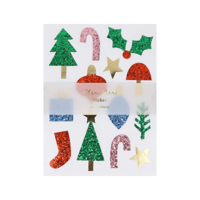 Christmas Icon Chunky Glitter Stickers|Meri Meri