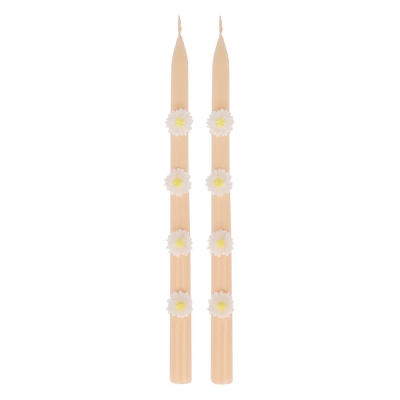 Pink Daisy Taper Candles