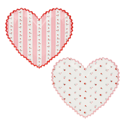 Vintage Rose Heart Plates|Meri Meri