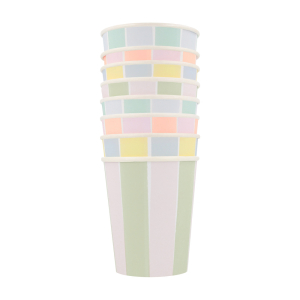 Pastel Stripe Cups