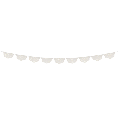 Broderie Anglaise Lace White Pennant Garland|Meri Meri