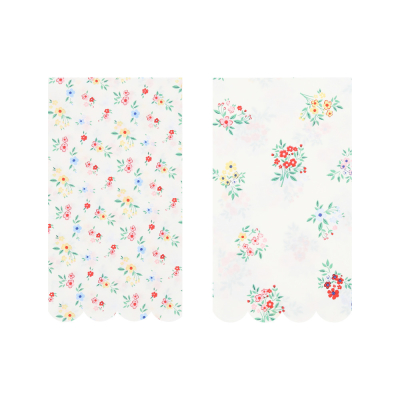 Ditsy Posy Scalloped Guest Towels|Meri Meri