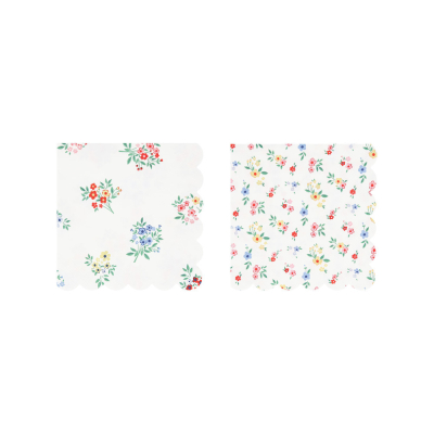 Ditsy Posy Scalloped Small Napkins|Meri Meri