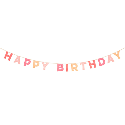 Pink Happy Birthday Felt Garland|Meri Meri