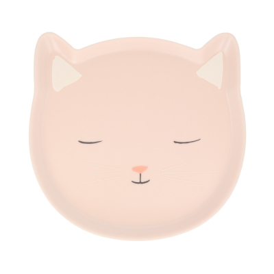 Melamine Pink Cat Plate|Meri Meri