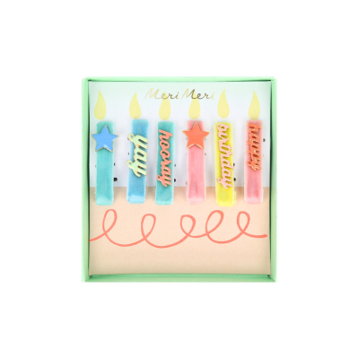 Happy Birthday Enamel Hair Clips|Meri Meri