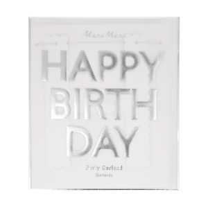 Silver Scallop Happy Birthday Garland|Meri Meri