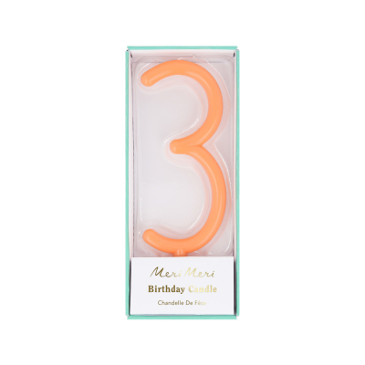 Large Slim Number 3 Candle|Meri Meri