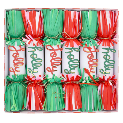 Jolly Holly Fringe Crackers|Meri Meri