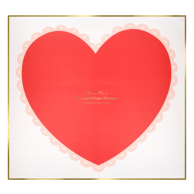Scalloped Heart Paper Placemats|Meri Meri