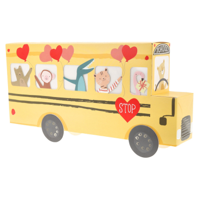 School Bus Valentines Cards And Bracelets Set|Meri Meri