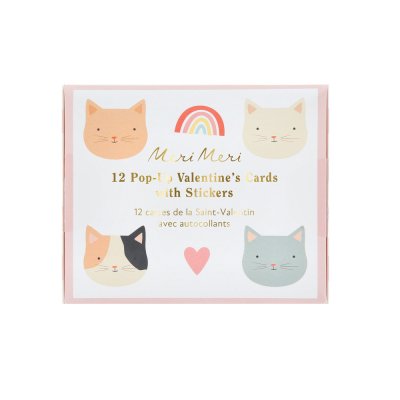 Cat Valentines Cards And Stickers Set|Meri Meri