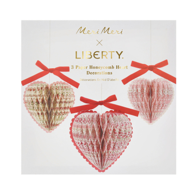 Meri Meri x Liberty Paper Honeycomb Heart Decor|Meri Meri
