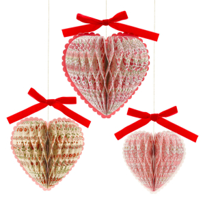 Meri Meri x Liberty Paper Honeycomb Heart Decor|Meri Meri