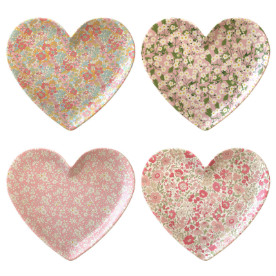 Meri Meri x Liberty Mixed Set Reusable Heart Plate|Meri Meri