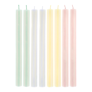 Pastel Striped Table Candles|Meri Meri
