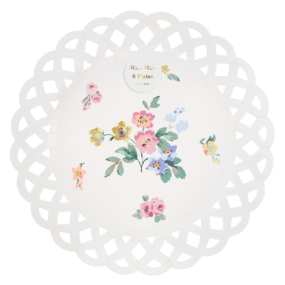 Basketweave Floral Dinner Plates|Meri Meri