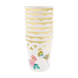Basketweave Floral Cups|Meri Meri