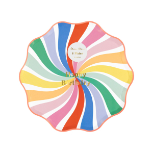 Rainbow Swirl Happy Birthday Side Plates|Meri Meri