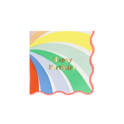 Rainbow Swirl Happy Birthday Small Napkins|Meri Meri