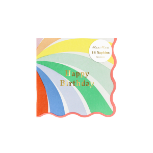 Rainbow Swirl Happy Birthday Small Napkins|Meri Meri