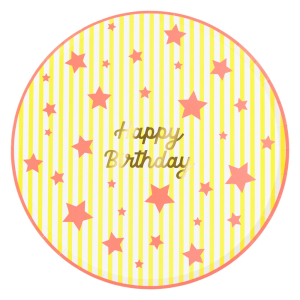 Bright Star Happy Birthday Dinner Plates|Meri Meri