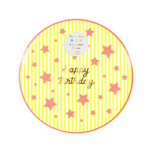Bright Star Happy Birthday Side Plates|Meri Meri