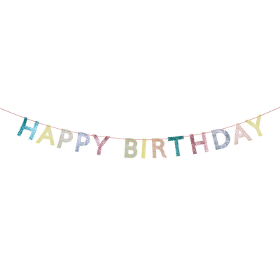 Mixed Glitter Fabric Happy Birthday Garland|Meri Meri