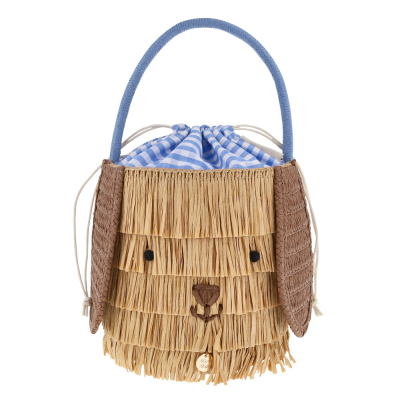 Shaggy Raffia Puppy Basket|Meri Meri