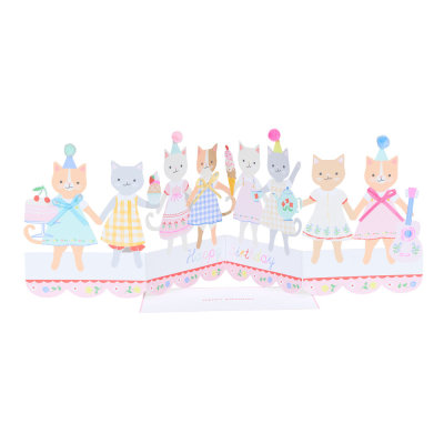 Kitten Club Concertina Birthday Card|Meri Meri