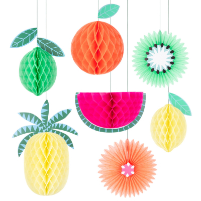 Tropical Fruit Honeycomb Decorations|Meri Meri