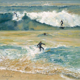 Surfers On The Crest