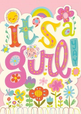 It'S A Girl Die-Cut Card|Peaceable Kingdom