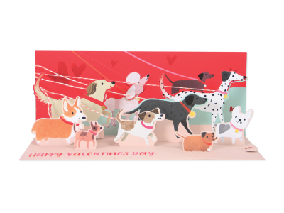 Valentine Dog Walk With Light|Up With Paper