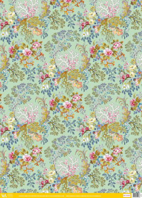 SHEET WRAP Kilburn Coral Aqua