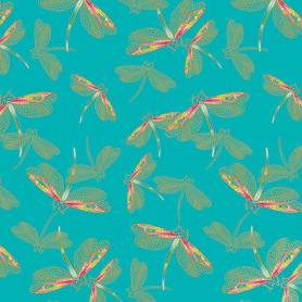 SHEET WRAP Dragonflies Aqua|Museums & Galleries