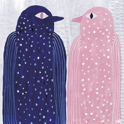Pink And Blue Birds