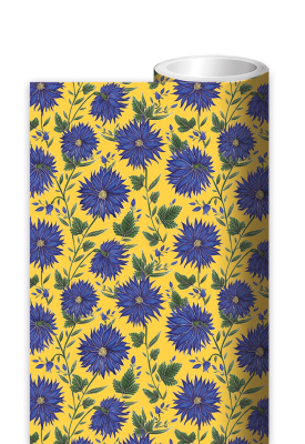 ROLL WRAP Blue Flowers
